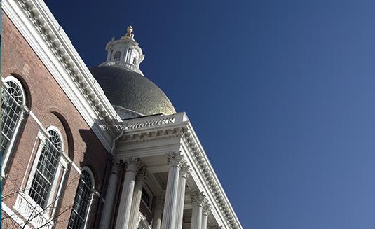 The front of the State House